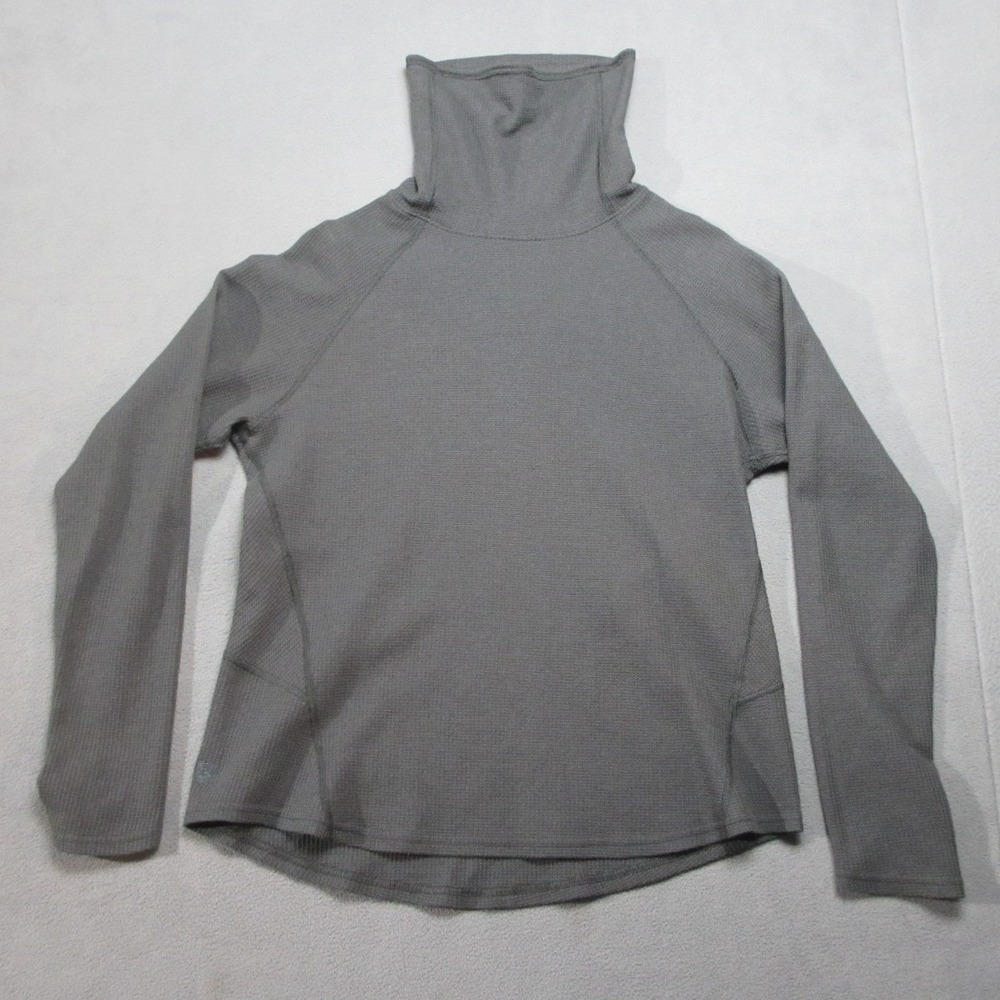 Kuhl Sweatshirt Womens Medium Gray Waffle Knit Turtleneck Long Sleeve Pullover